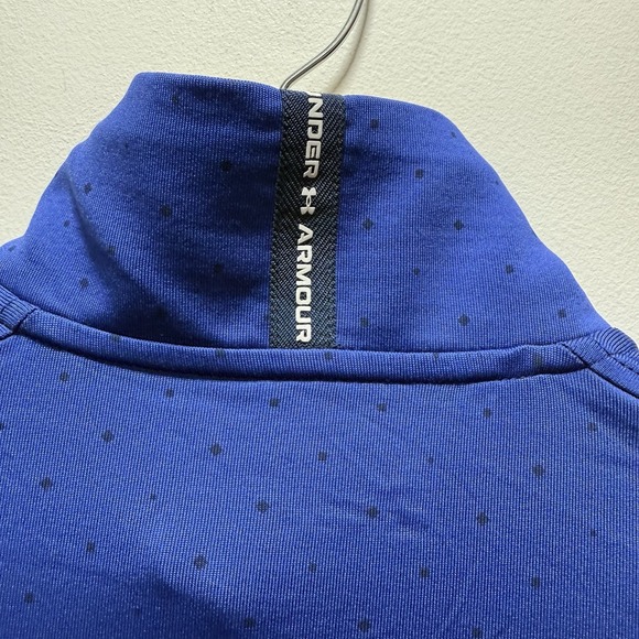 Men's Under Armour Golf Quarter Zip All Over Print Blue Size Large Loose Fit - Picture 6 of 8